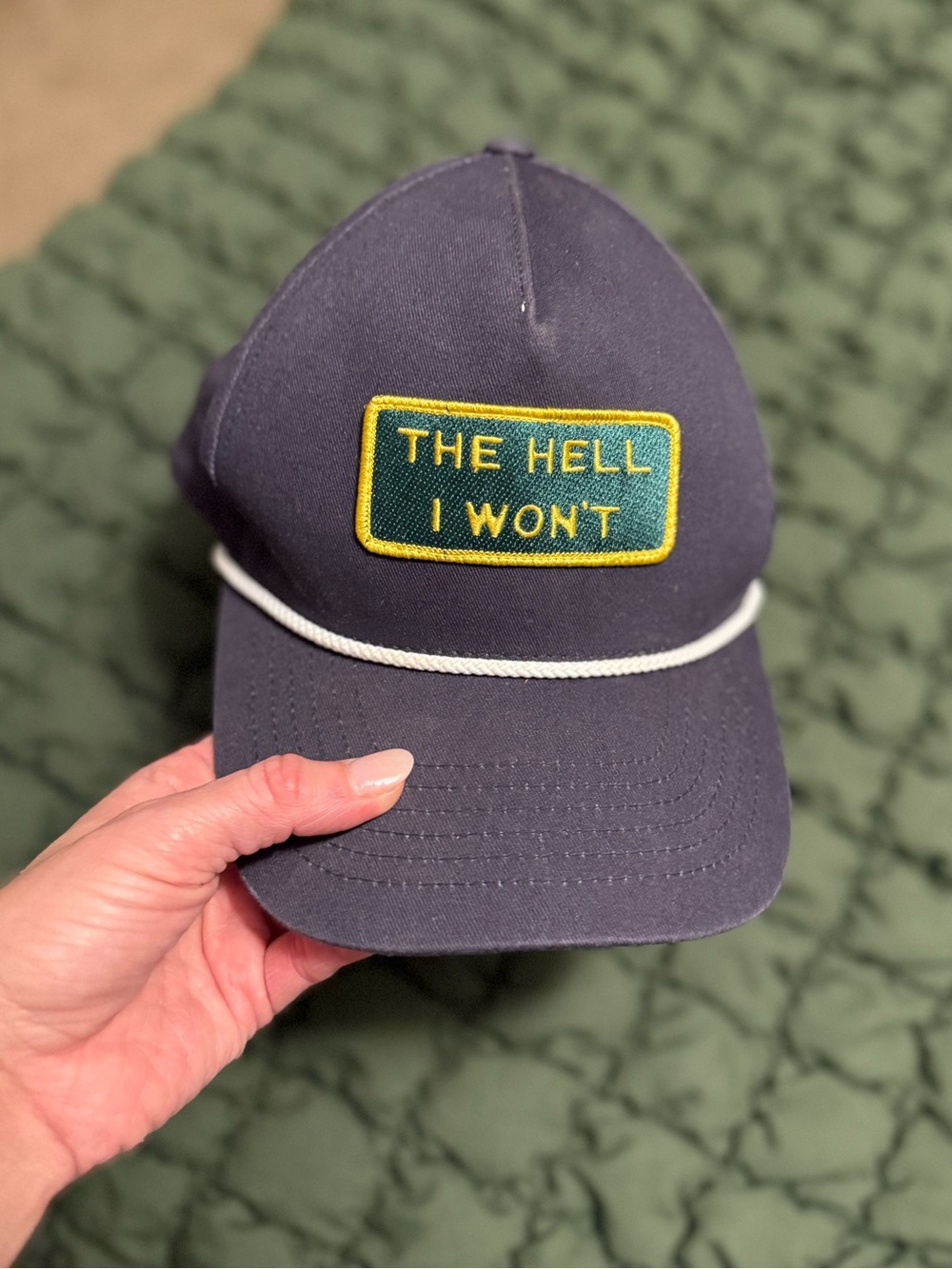Embroidered Navy SnapBack Trucker Hat w/Patch- Unisex Like New